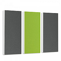 Sound absorber set Colore made of Basotect G+< 3 elements > granite grey + light green