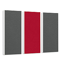 Sound absorber set Colore made of Basotect G+< 3 elements > granite grey + bordeaux