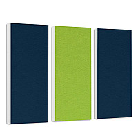 Sound absorber set Colore made of Basotect G+< 3 elements > dark blue + light green