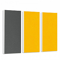 Schallabsorber-Set Colore aus Basotect G+ < 3 Elemente > Granitgrau + Sonnengelb