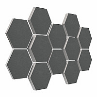 12 Absorber Wabenform aus Basotect ® G+ / Colore GRANITGRAU BigPack / je 4 Stück 30/50/70mm