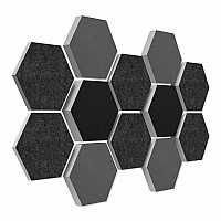 12 honeycomb absorbers made of Basotect ® G+ / Colore BigPack / 4 each 300 x 300 x 30/50/70mm Set01