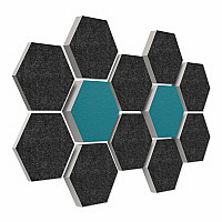 12 honeycomb absorbers made of Basotect ® G+ / Colore BigPack / 4 each 300 x 300 x 30/50/70mm Set02