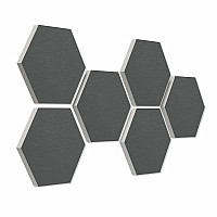 6 absorbers honeycomb shape made of Basotect ® G+ each 300 x 300 x 30mm Colore GRANITE GREY