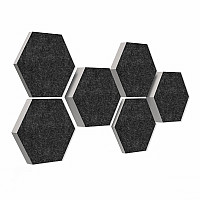 6 Absorber Wabenform aus Basotect ® G+ / Colore ANTHRAZIT / je 2 Stück 300 x 300 x 30/50/70mm