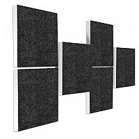 Wall object squares 3D-effect sound insulation, ANTHRACITE - sound absorber - elements made of Basotect ® G+