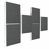 Wall object squares 3D-effect sound insulation, GRANITE GREY - sound absorber - elements made of Basotect ® G+