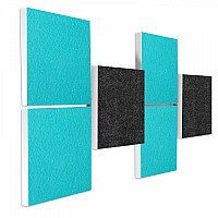 Wall object squares 3D-effect sound insulation, Set04 - sound absorber - elements made of Basotect ® G+