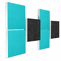 Wandbild Quadrate 3D-Effekt Schalldämmung, Set04 - Schallabsorber - Elemente aus Basotect ® G+