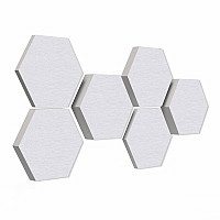6 Absorber Wabenform aus Basotect ® G+ / Colore Weiß / je 2 Stück 300 x 300 x 30/50/70mm
