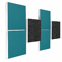 Wandbild Quadrate 3D-Effekt Schalldämmung, Set 07 - Schallabsorber - Elemente aus Basotect ® G+
