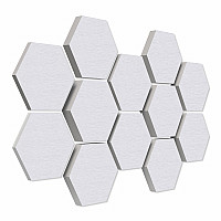 12 Absorber Wabenform aus Basotect ® G+ / Colore WEISS BigPack / je 4 Stück 30/50/70mm