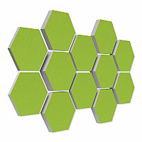 12 Absorber Wabenform aus Basotect ® G+ / Colore HELLGRÜN BigPack / je 4 Stück 30/50/70mm
