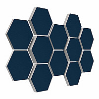 12 Absorber Wabenform aus Basotect ® G+ / Colore NACHTBLAU BigPack / je 4 Stück 30/50/70mm