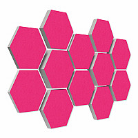 12 Absorber Wabenform aus Basotect ® G+ / Colore  BigPack / je 4 Stück 30/50/70mm Fuchsia