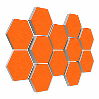 12 Absorber Wabenform aus Basotect ® G+ / Colore  BigPack / je 4 Stück 30/50/70mm Orange