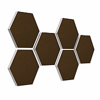 6 absorbers honeycomb shape made of Basotect ® G+ each 300 x 300 x 30mm Colore chocolate