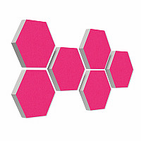 6 absorbers honeycomb shape made of Basotect ® G+ each 300 x 300 x 50mm Colore FUCHSIA