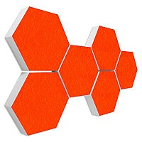 6 absorbers honeycomb shape made of Basotect ® G+ each 300 x 300 x 70mm Colore ORANGE