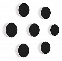 7 Acoustic sound absorbers made of Basotect ® G+ / Circular Colore-Set Black
