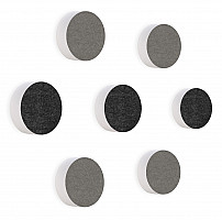 7 Akustik Schallabsorber aus Basotect ® G+ / Kreis Colore-Set Granitgrau + Anthrazit