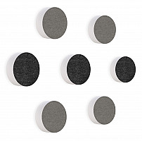 7 Acoustic sound absorbers made of Basotect ® G+ / Circular Colore-Set Granite Grey + Anthracite