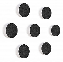 7 Acoustic sound absorbers made of Basotect ® G+ / Circular Colore-Set Anthracite