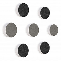 7 Acoustic sound absorbers made of Basotect ® G+ / Circular Colore-Set Anthracite + Granite Grey