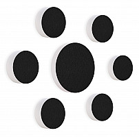7 Akustik Schallabsorber aus Basotect ® G+ / Kreis Colore-Set Schwarz