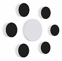 7 Acoustic sound absorbers made of Basotect ® G+ / Circular Colore-Set black + white
