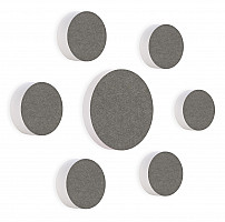 7 Acoustic sound absorbers made of Basotect ® G+ / Circular Colore-Set granite grey